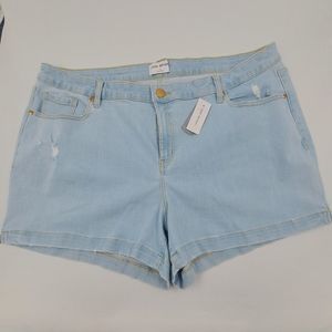 Lane Bryant Signature Fit Midi Jean Shorts Lightwash Denim Women Plus Size 24